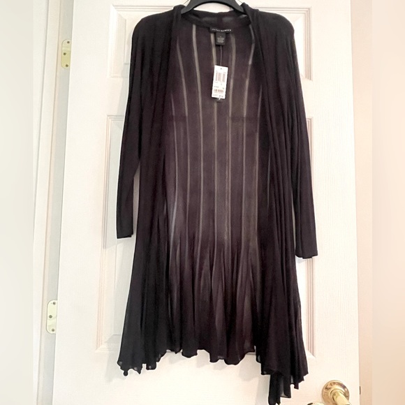 NWT Grace Elements black lightweight sheer cardigan/sweater size Large - Picture 4 of 6
